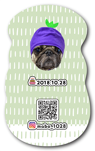 長方形ペット名刺の裏面画像