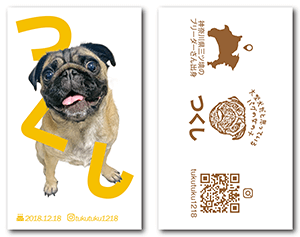 犬の両面ペット名刺