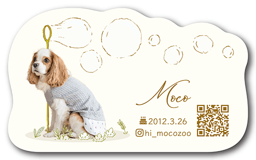 犬の型抜きペット名刺画像