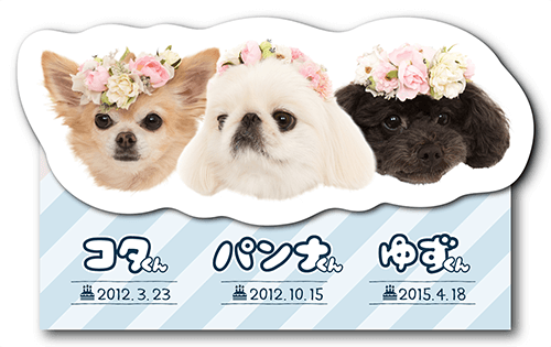 犬の型抜きペット名刺画像