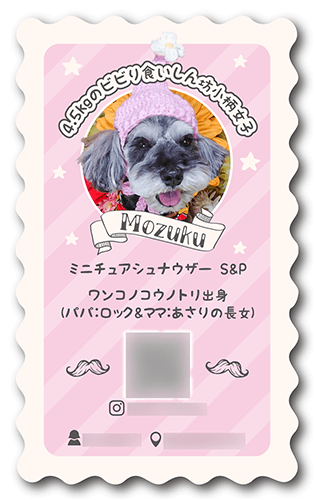 長方形ペット名刺の裏面画像