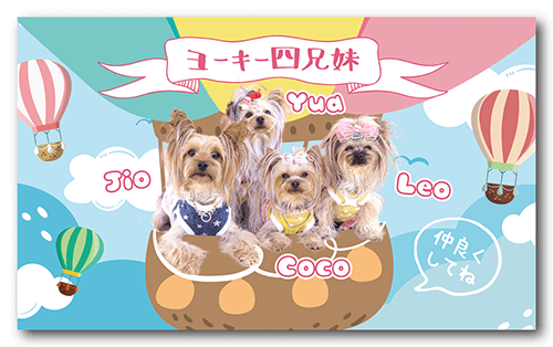 長方形ペット名刺の表面画像