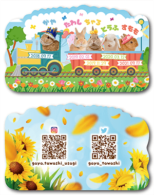 うさぎ（多頭飼い）のペット名刺