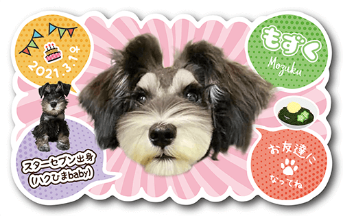 型抜きペット名刺の裏面画像