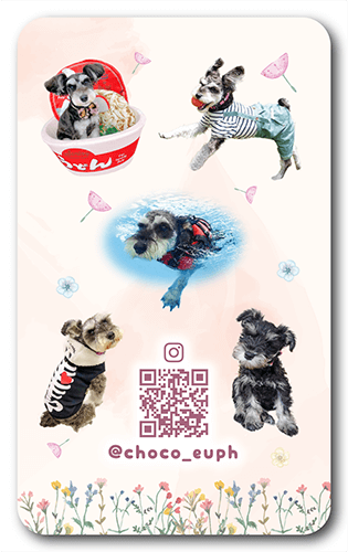 長方形ペット名刺の裏面画像