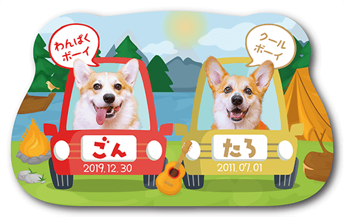 型抜きペット名刺の表面画像