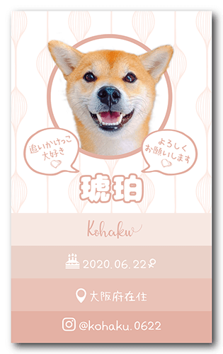 長方形ペット名刺画像