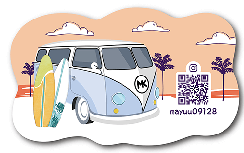 型抜きペット名刺の裏面画像