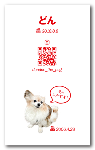 ペット名刺の裏面画像