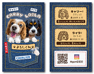 犬（多頭飼い）のペット名刺