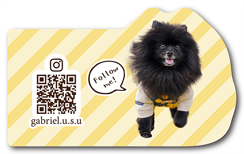 型抜きペット名刺の裏面画像