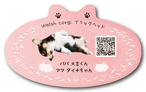 型抜きペット名刺の裏面画像