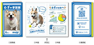 犬の2つ折りのペット名刺