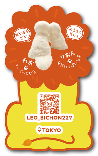 型抜きペット名刺の裏面画像