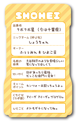 型抜きペット名刺の裏面画像