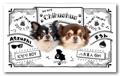 長方形ペット名刺の表面画像