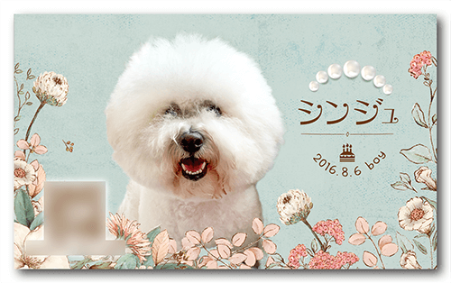 長方形ペット名刺の裏面画像