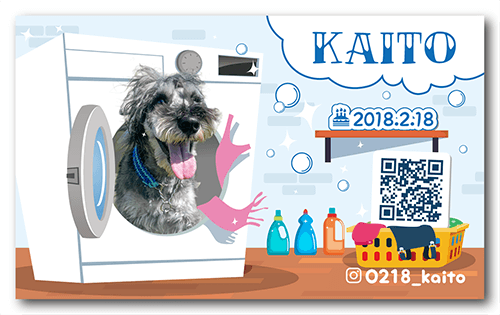 長方形ペット名刺の表面画像