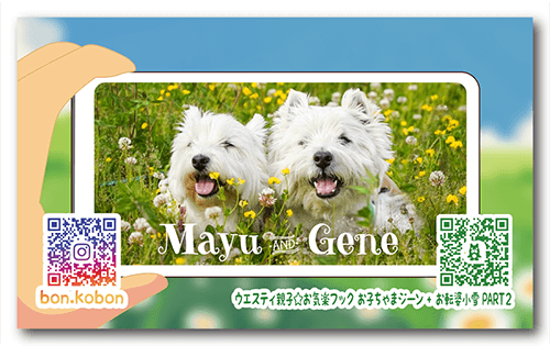 長方形ペット名刺の表面画像