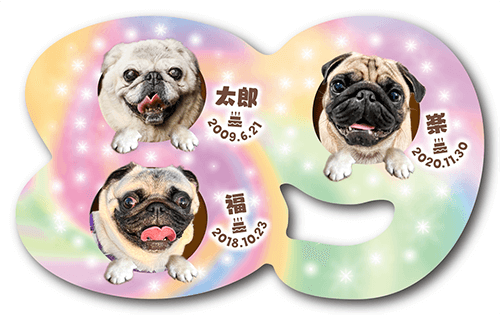 型抜きペット名刺の表面画像