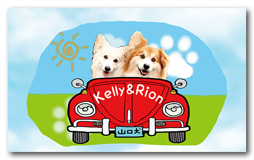 長方形ペット名刺の表面画像