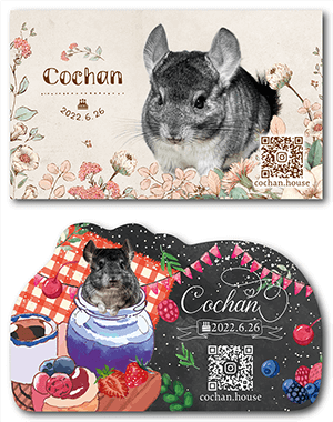 犬2種類のペット名刺