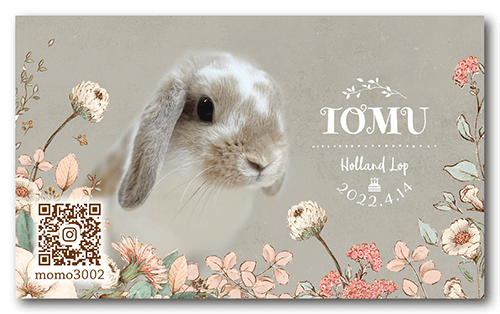 長方形ペット名刺の裏面画像