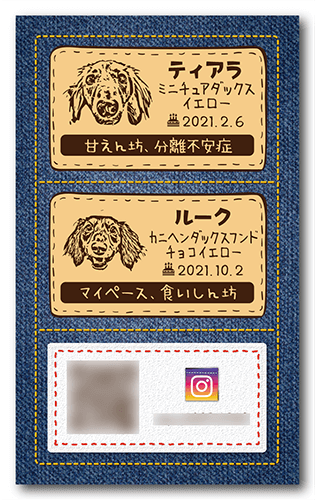 ペット名刺の裏面画像