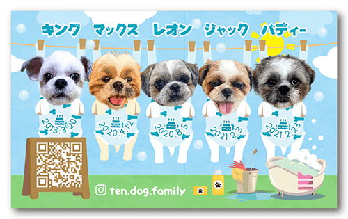 長方形ペット名刺の表面画像