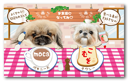 長方形ペット名刺の表面画像