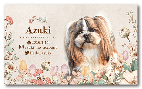 長方形ペット名刺の表面画像