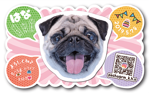 型抜きペット名刺画像