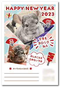 チンチラのペット年賀状