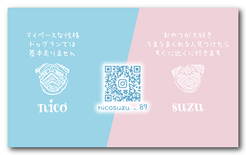長方形ペット名刺の裏面画像