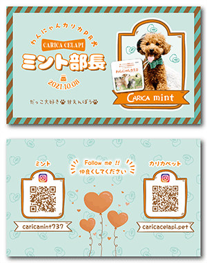 犬のペット名刺