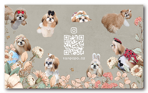 長方形ペット名刺の裏面画像