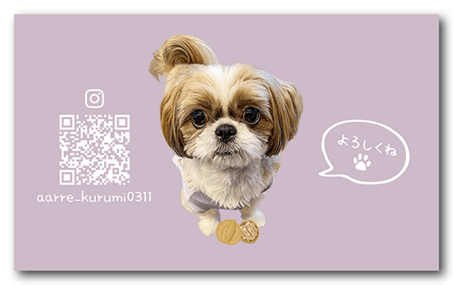 長方形ペット名刺の裏面画像