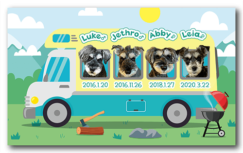 長方形ペット名刺の表面画像