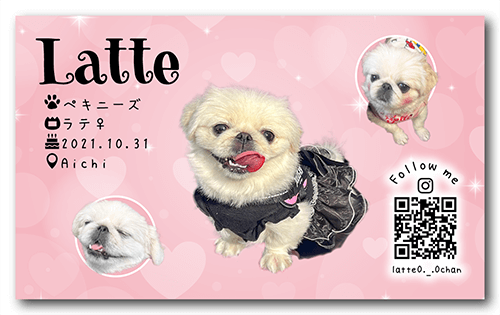 犬の長方形ペット名刺画像