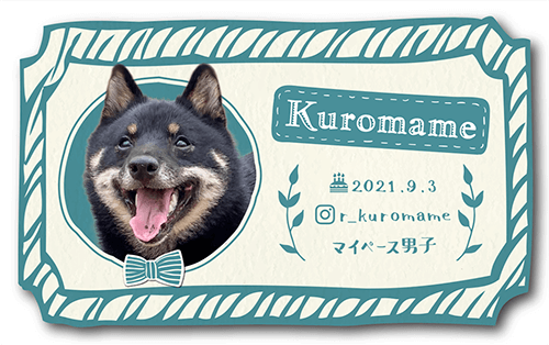 型抜きペット名刺画像