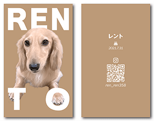 犬の両面ペット名刺