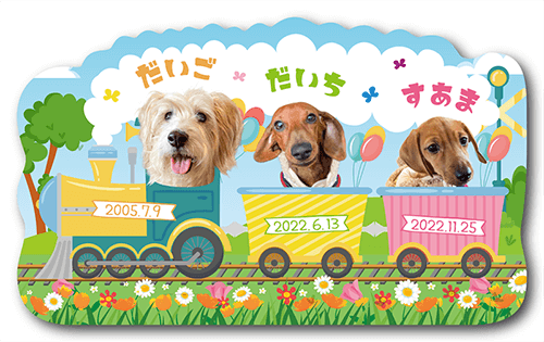 型抜きペット名刺の表面画像