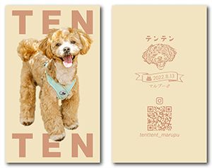 犬の両面ペット名刺