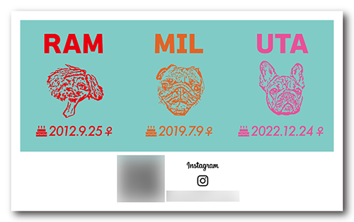 ペット名刺の裏面画像