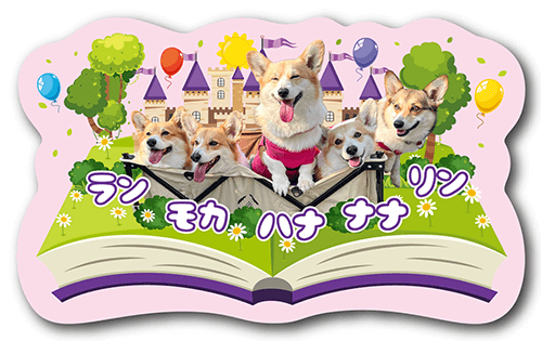 長方形ペット名刺の表面画像