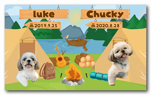 長方形ペット名刺の表面画像