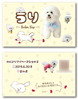 犬のペット名刺
