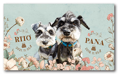 長方形ペット名刺の表面画像