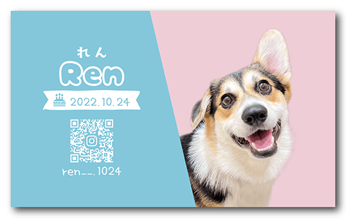 長方形ペット名刺の裏面画像