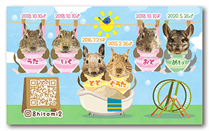 チンチラとデグー（多頭飼い）のペット名刺